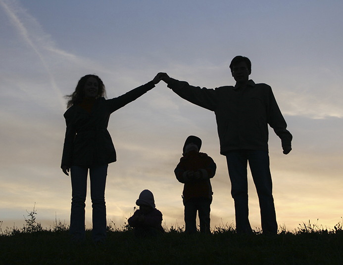 silhouette family house